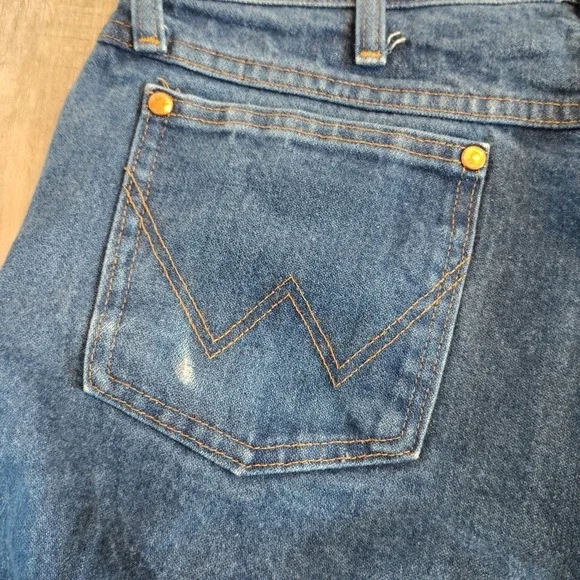vtg Wrangler 13MWZ y2k 36x32 Western Cowboy mexico made us denim‎ Copper Rivit - Picture 4 of 8